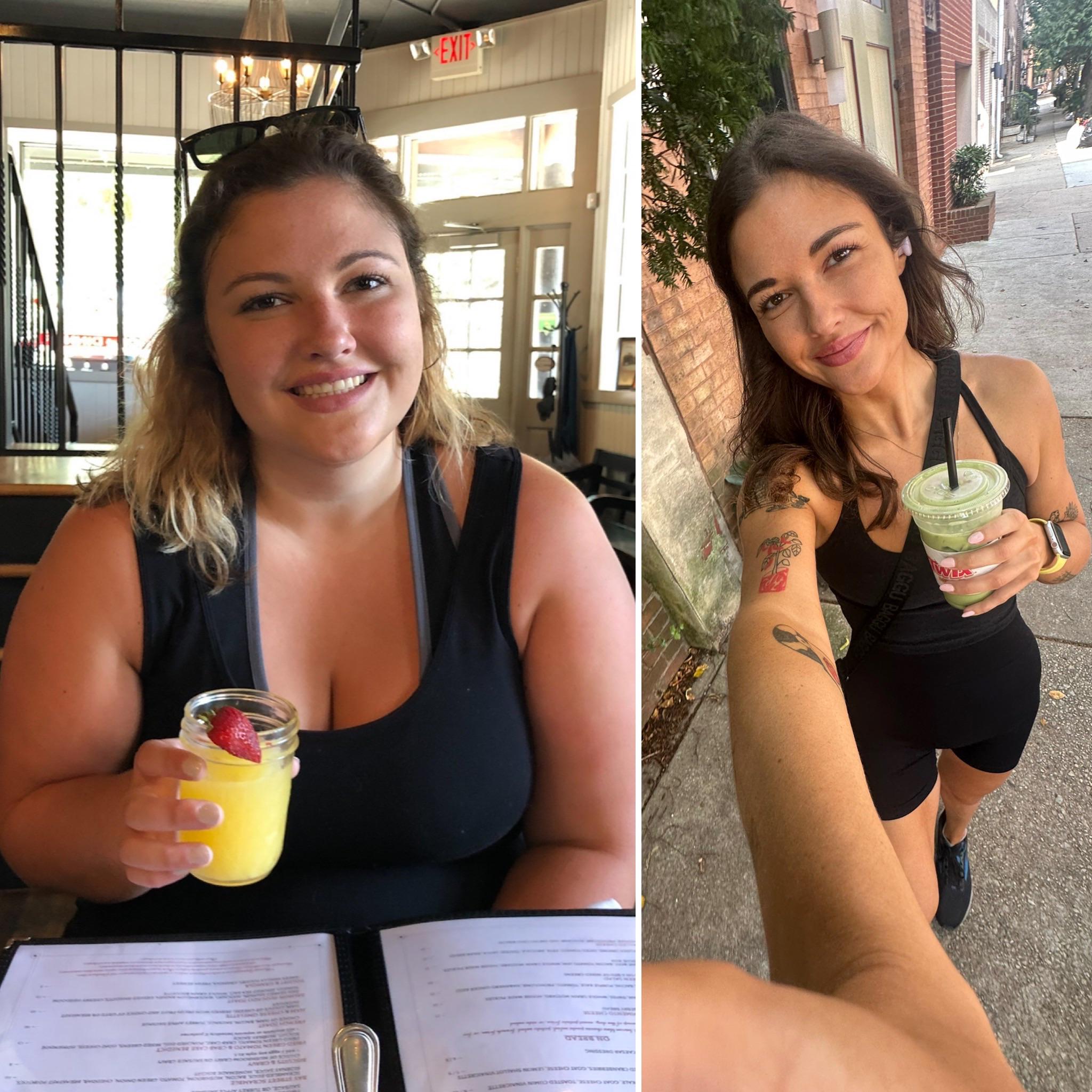 Happy woman working out